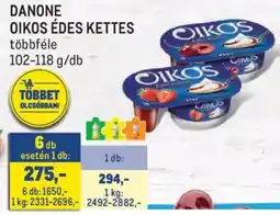 Metro Danone oikos édes kettes ajánlat