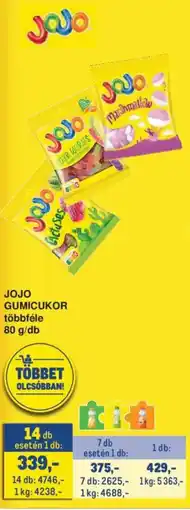Metro Jojo gumicukor ajánlat