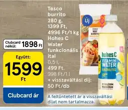 Tesco Tesco burrito, Hohes C Water funkcionális ital ajánlat