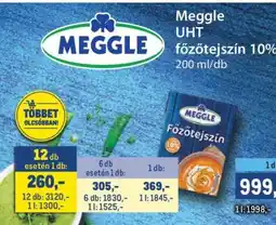 Metro Meggle UHT főzőtejszín 10% ajánlat