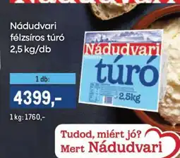 Metro Nádudvari félzsíros túró ajánlat