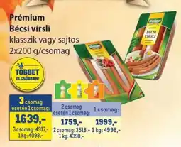 Metro Prémium Bécsi virsli ajánlat