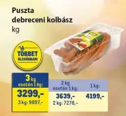Metro Puszta debreceni kolbász ajánlat
