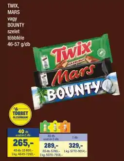 Metro TWIX, MARS vagy BOUNTY szelet többféle ajánlat