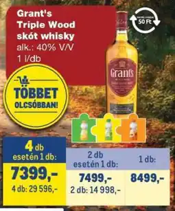 Metro Grant's Triple Wood skót whisky ajánlat