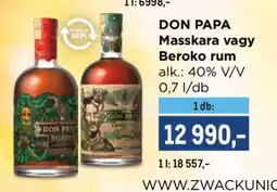 Metro DON PAPA Masskara vagy Beroko rum ajánlat