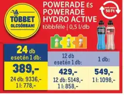Metro POWERADE és POWERADE HYDRO ACTIVE ajánlat