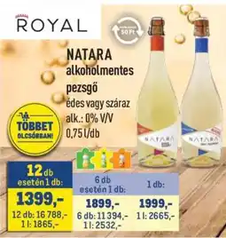 Metro NATARA alkoholmentes pezsgő ajánlat