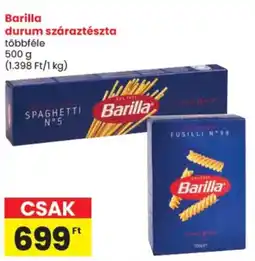 Spar Barilla durum száraztészta ajánlat