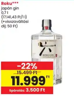 Spar Roku gin ajánlat