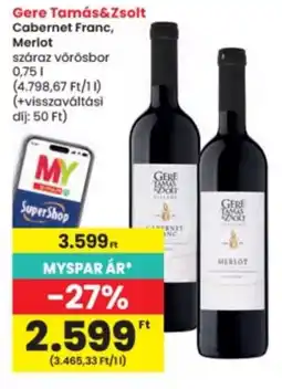 Interspar Gere Tamás&Zsolt száraz vörösbor ajánlat