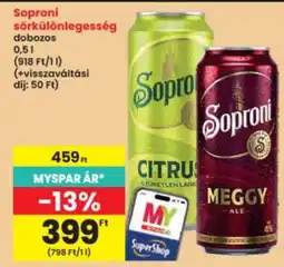 Interspar Soproni sörkülönlegesség ajánlat