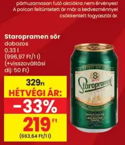 Spar Staropramen sör ajánlat