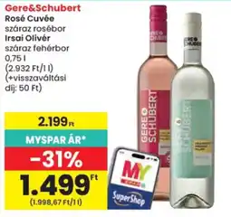 Spar Gere&Schubert rosé cuvée irsai oliver száraz fehérbor ajánlat