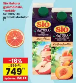 Interspar Sio gyümölcsle- nektár ajánlat