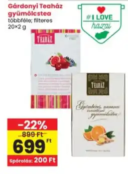 Interspar Gárdonyi Teaház gyümölcs tea ajánlat