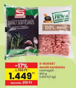 Interspar S-budget darált sertéshús ajánlat