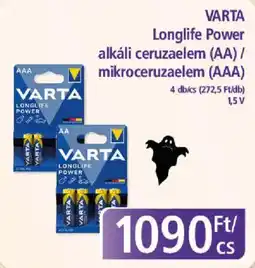 PlusMarket Varta longlife power alkáli ceruzaelem (aa) / mikroceruzaelem (aaa) ajánlat