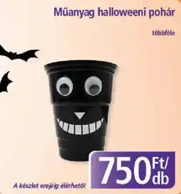 PlusMarket Műanyag halloweeni pohár ajánlat