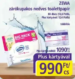 PlusMarket Zewa zárókupakos nedves toalettpapír ajánlat