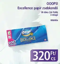 PlusMarket Ooops! excellence papír zsebkendő ajánlat