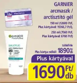 PlusMarket garnier arcmaszk / arctisztító gél ajánlat