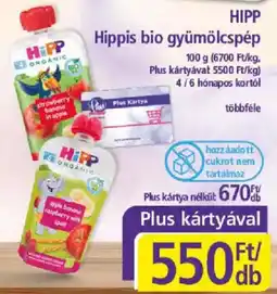 PlusMarket Hippis bio gyümölcspep ajánlat