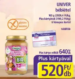 PlusMarket Univer bébiétel ajánlat