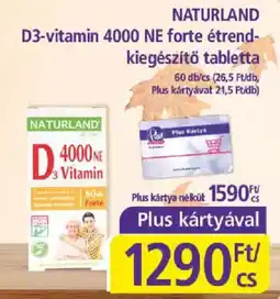 PlusMarket Naturland D3-vitamin 4000 NE forte ajánlat