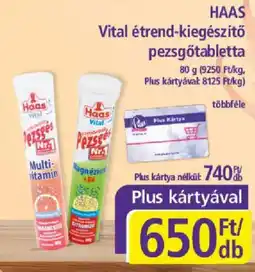 PlusMarket Haas vital étrend-kiegészítő pezsgőtabletta ajánlat