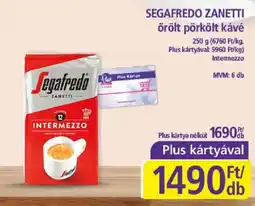 PlusMarket Segafredo Zanetti örölt pörkölt kávé ajánlat