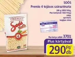 PlusMarket Premio soós tészta ajánlat