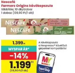 Spar Nescafé Farmers Origins kávékapszula ajánlat