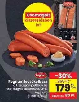Spar Regnum lecsókolbász ajánlat