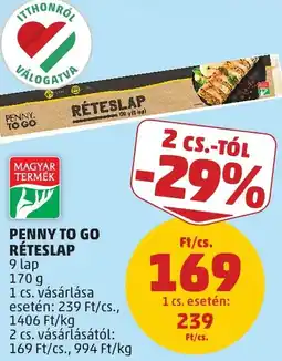 PENNY Penny to go réteslap ajánlat