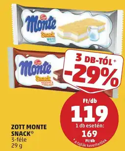 PENNY Zott monte snack ajánlat