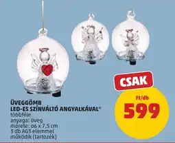 PENNY Üveggömb led-es színváltó angyalkával ajánlat