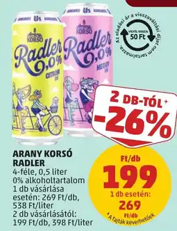 PENNY Arany Korsó Radler ajánlat