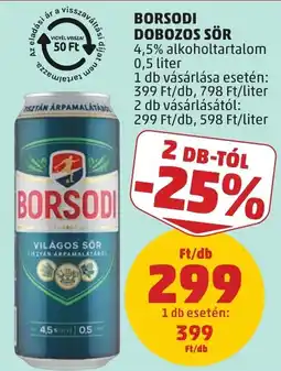 PENNY Borsodi dobozos sör ajánlat