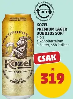 PENNY Kozel premium lager dobozos sör ajánlat