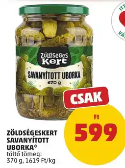 PENNY Zöldségeskert savanyított uborka ajánlat