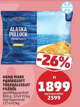 PENNY Gran mare panírozott tőkehalszelet filéből ajánlat