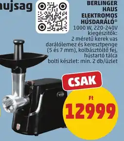 PENNY Berlinger Haus Elektromos Húsdaráló ajánlat