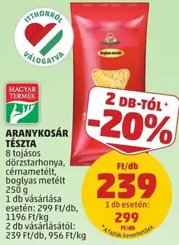 PENNY Aranykosár tészta ajánlat