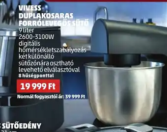 Vivess duplakosaras forrólevegős sütő