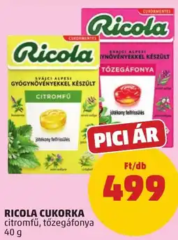 PENNY Ricola cukorka citromfű, tőzegáfonya ajánlat
