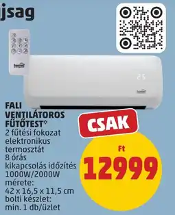 PENNY Honor fali ventilátoros fűtőtest ajánlat