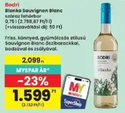 Interspar Bodri blanka sauvignon blanc ajánlat