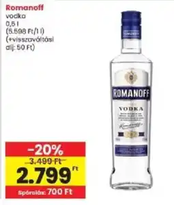 Interspar Romanoff vodka ajánlat