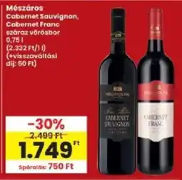 Interspar Mészáros száraz vörösbor ajánlat